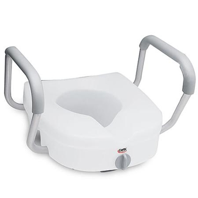 Carex E-Z Lock Raised Toilet Seat with Arms