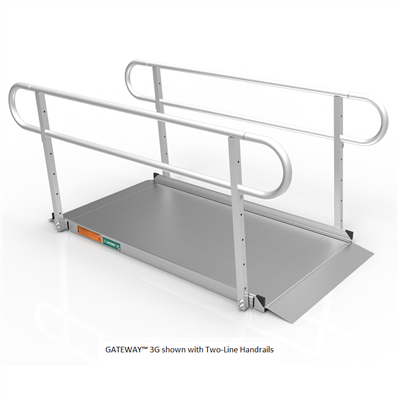Ez-Access GATEWAY 3G Solid Surface Ramp, Two-Line Handrails