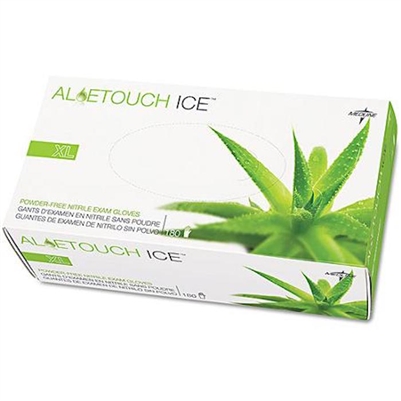 Medline Aloetouch Ice Powder-Free Nitrile Exam Gloves