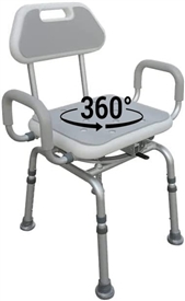 InnoMedical  Shower Chair SWIVEL PADDED Seat Bench Adjustable Bath Seat