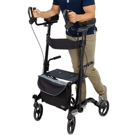 Upright Rollator / Rollator Walker with Seat and Forearm Supports