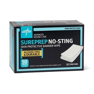 Medline Sureprep No-Sting Protective Barrier Wipes