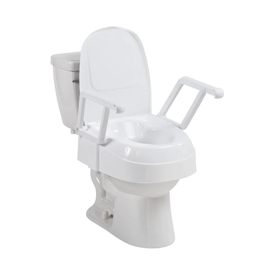 Drive Medical PreserveTech Universal Raised Toilet Seat with Raisable Arms