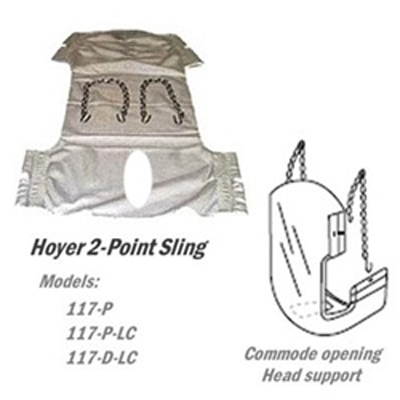 Hoyer 117 2-Point Sling With Head Support & Commode Opening