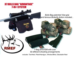 RMEF #0007-X7 BULLS BAG Shooting Rest Complete  SYSTEM (7 Bag Set) (Unfilled)