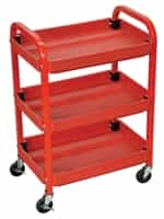 Luxor ATC332 Red 3-Shelf Transport Cart