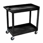 Luxor EC11-B Black 2-Shelf Tub Cart