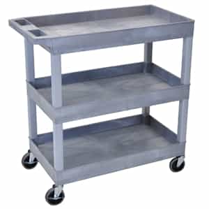 Luxor EC111-G Gray 3-Shelf Tub Cart