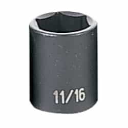 Grey Pneumatic 3/8" Drive 11/16" Fractional Standard Impact Socket GRE1022R