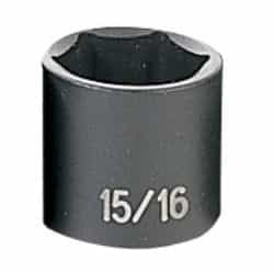 Grey Pneumatic 3/8" Drive 15/16" Fractional Standard Impact Socket GRE1030R