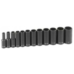 Grey Pneumatic 12 Piece 3/8" Drive 12 Point Deep Fractional Impact Socket Set GRE1202D