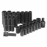 Grey Pneumatic 1/2" Drive 30 Piece Standard and Deep Length Metric Impact Socket Set GRE1430MRD