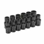 Grey Pneumatic 1/2" Drive 13 Piece 12 Point Metric Universal Impact Socket Set GRE1713UM