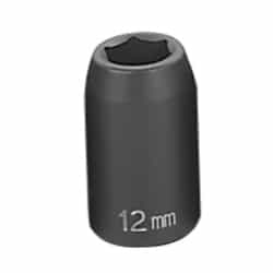 Grey Pneumatic 1/2" Drive 12mm Standard Metric Impact Socket GRE2012M
