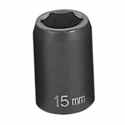 Grey Pneumatic 1/2" Drive 15mm Standard Metric Impact Socket GRE2015M