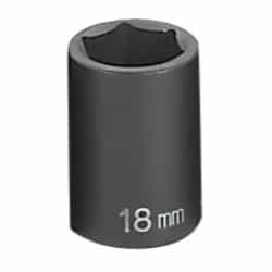 Grey Pneumatic 1/2" Drive 18mm Standard Metric Impact Socket GRE2018M