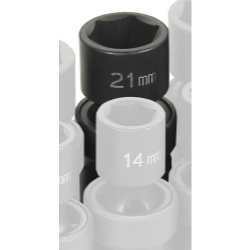 Grey Pneumatic 1/2" Drive 21mm Metric Universal Impact Socket GRE2021UM