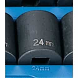 Grey Pneumatic 1/2" Drive 24mm Standard Metric Impact Socket GRE2024M