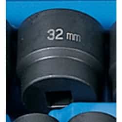 Grey Pneumatic 1/2" Drive 32mm Standard Metric Impact Socket GRE2032M