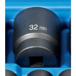Grey Pneumatic 1/2" Drive 32mm 12 Point Metric Impact Socket GRE2132M