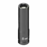 Grey Pneumatic 1/4" Drive 8mm Deep Metric Magnetic Impact Socket GRE908MDG