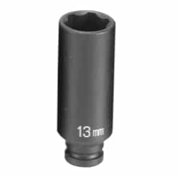 Grey Pneumatic 1/4" Drive 13mm 6 Point Metric Deep Impact Socket GRE913MDS