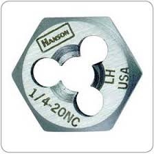 Hanson 3/4" - 16 NF High Carbon Steel Re-threading Right Hand Hexagon Fractional Die HAN7260