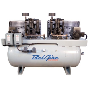 BelAire 6320D4 2 x 10HP 200G Iron Series Three Phase Electric Duplex Air Compressor P/N 8090253447