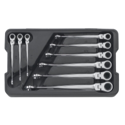 KD Tools 9 Piece X-Beam SAE Flex Combination Ratcheting Wrench Set KDT85298
