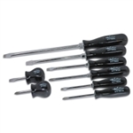 K Tool International 8 Piece Black Phillips and Slotted Screwdriver Set KTI19000