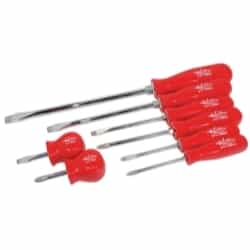 K Tool International 8 Piece Phillips and Slotted Screwdriver Set with Red Handles KTI19800