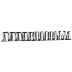 K Tool International 3/8" Drive 13 Piece 6 Point Metric Chrome Socket Set KTI27101