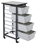 Luxor MBS-SR-4L Mobile Bin Storage Unit - Single Row 4 Large Bins