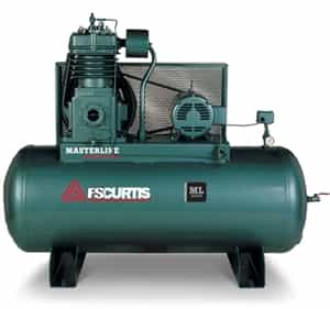 FS-Curtis ML30 200G Horizontal 30HP Simplex Tank Mounted Electric Air Compressor w/Magnetic Motor Starter (3/60/200-208V - FML30C98H2S-A9L1XX, 3/60/230V - FML30C98H2S-A3L1XX, 3/60/460V - FML30C98H2S-A4L1XX)