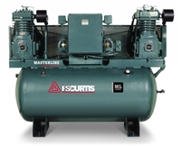 FS-Curtis ML5 120G 5HP(2) Duplex Tank Mounted Electric Air Compressor w/Magnetic Motor Starter (1/60/230V - FML05D96D1S-A2L1XX, 3/60/200-208V - FML05D96D1S-A9L1XX, 3/60/230V - FML05D96D1S-A3L1XX, 3/60/460V - FML05D96D1S-A4L1XX)