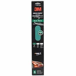 3M™ 2-3/4" x 16-1/2" Stikit™ 5 Pack Green Corps™ Sheet MMM32231