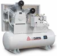 FS-Curtis OL10 Duplex Tank-Mounted 10HP 200-Gallon Oil-less Air Compressors (230V or 460V 3-Phase)