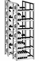 WPSS R2-6DES Double Starter 6 Tier Tire Rack - 12 Shelves