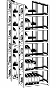 WPSS R2-6DES Double Starter 6 Tier Tire Rack - 12 Shelves