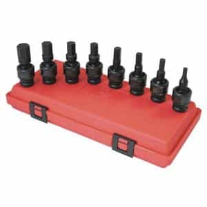 Sunex Tools 1/2" Drive 8 Piece SAE Universal Hex Impact Socket Set SUN2748