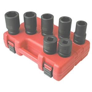 Sunex Tools 1" Drive 7 Piece 6 Point Metric Deep Impact Socket Set SUN5697M