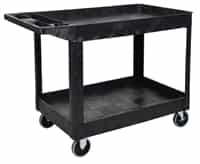 Luxor XLC11-B 2 Shelf Black Heavy-Duty Utility Cart