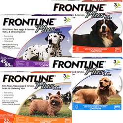 Frontline Plus for Dogs 89-132 lbs, Red 3 Tubes