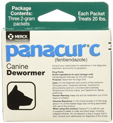 Panacur C (Fenbendazole) Granules 2 Grams, 3 Packets