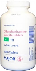 Chlorpheniramine Maleate 4 mg, 1000 Tablets