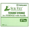 Terumo Sur-Vet Syringe, 3 cc, 22 ga. x 3/4", Regular Luer, 100/Box