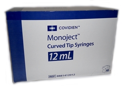 Monoject Curved Tip Syringe 12cc, 50/Box