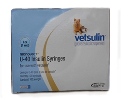 Intervet Insulin Syringe U-40 1 cc, 28 ga. x 1/2", 100/Box