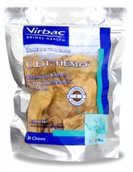 CET HEXtra Premium Chews with Chlorhexidine for Dogs, 30 Medium Chews