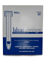 Ideal Syringe 60 cc, Without Needle, Regular Luer, 20/Box